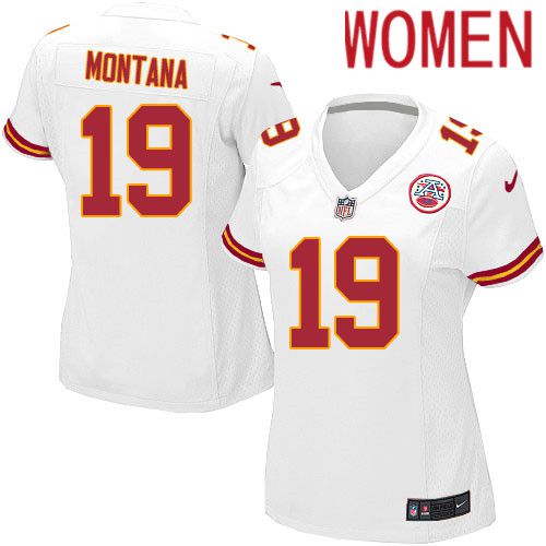 Women Kansas City Chiefs #19 Joe Montana Nike White Player Game NFL Jersey